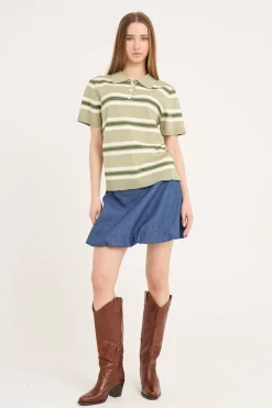 Avpolo Stripe Knit Blouse AV5060