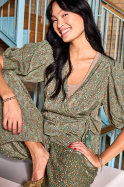 Bcluna Puff Sleeve Wrap Blouse 39175