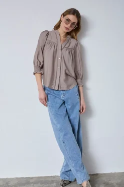 Callumcc Lace Puff V-Shirt 45173