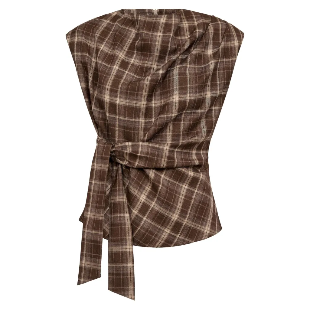 Dagnycc Check Pleat Top 500070
