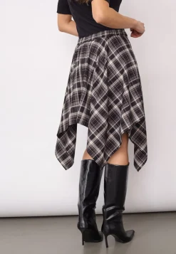 Dagnycc Check Tie Skirt 500069