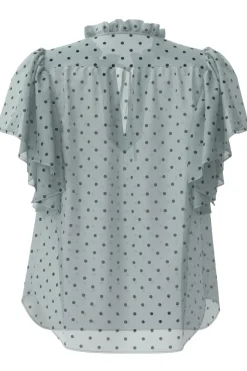 Dionnecc Dot Ss Frill Top 35664