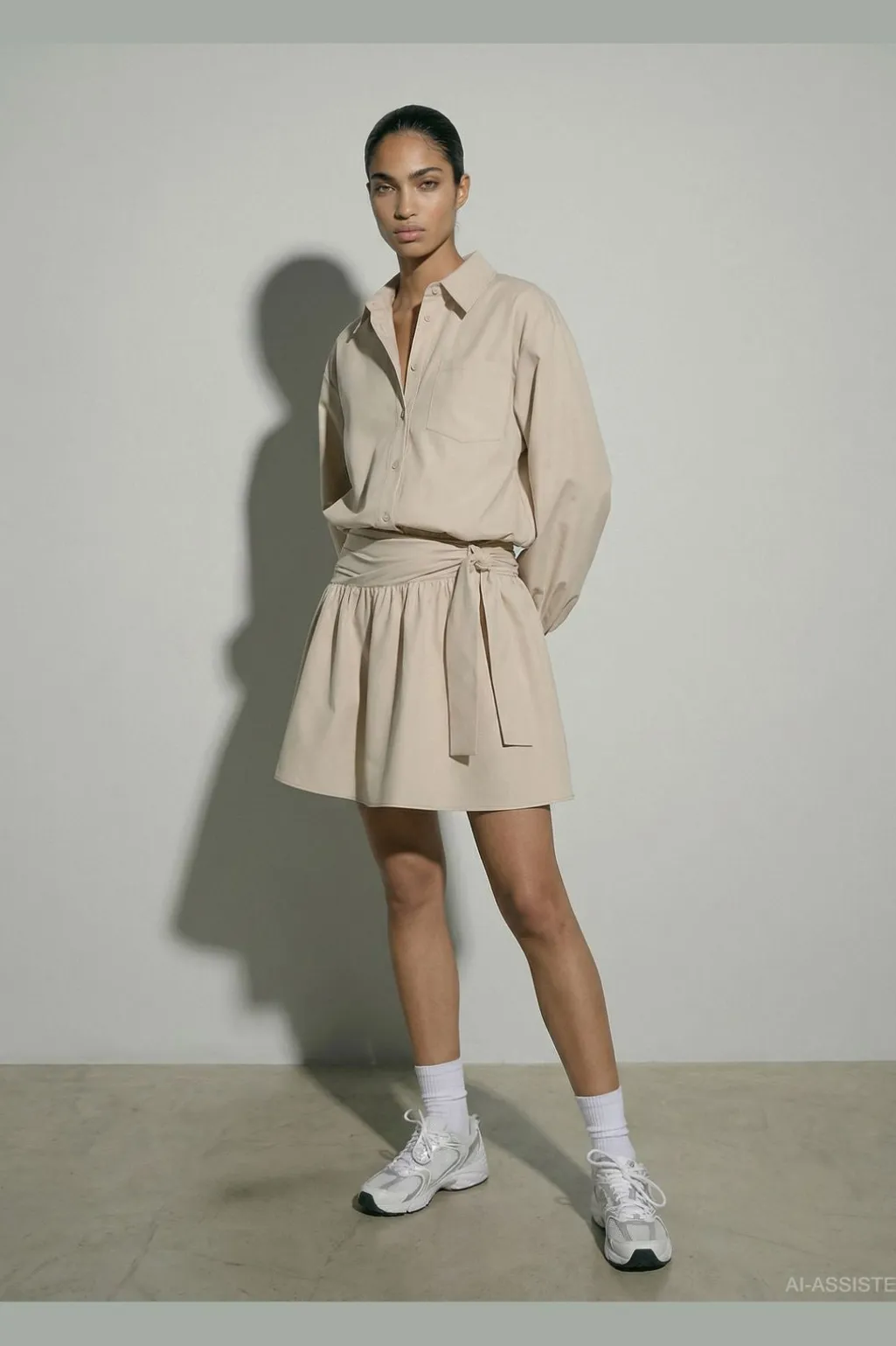 Hdkaren Ls Volume Tie Shirt 32000841