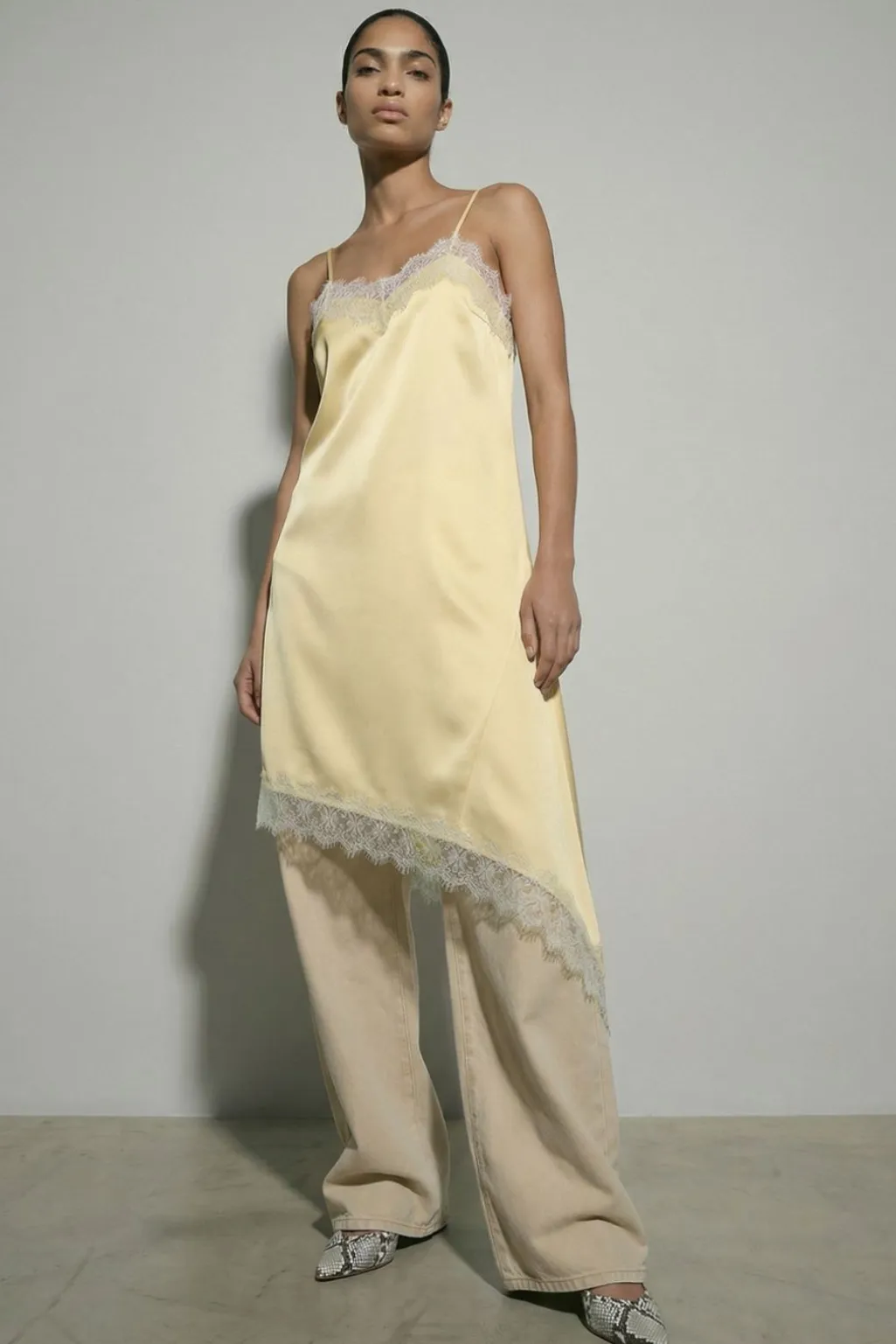 Hdkimora Midi Satin Lace Dress 32000842