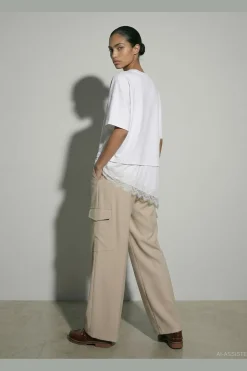 Hdkora Ss Boxy Layered Lace T-Shirt 32000847