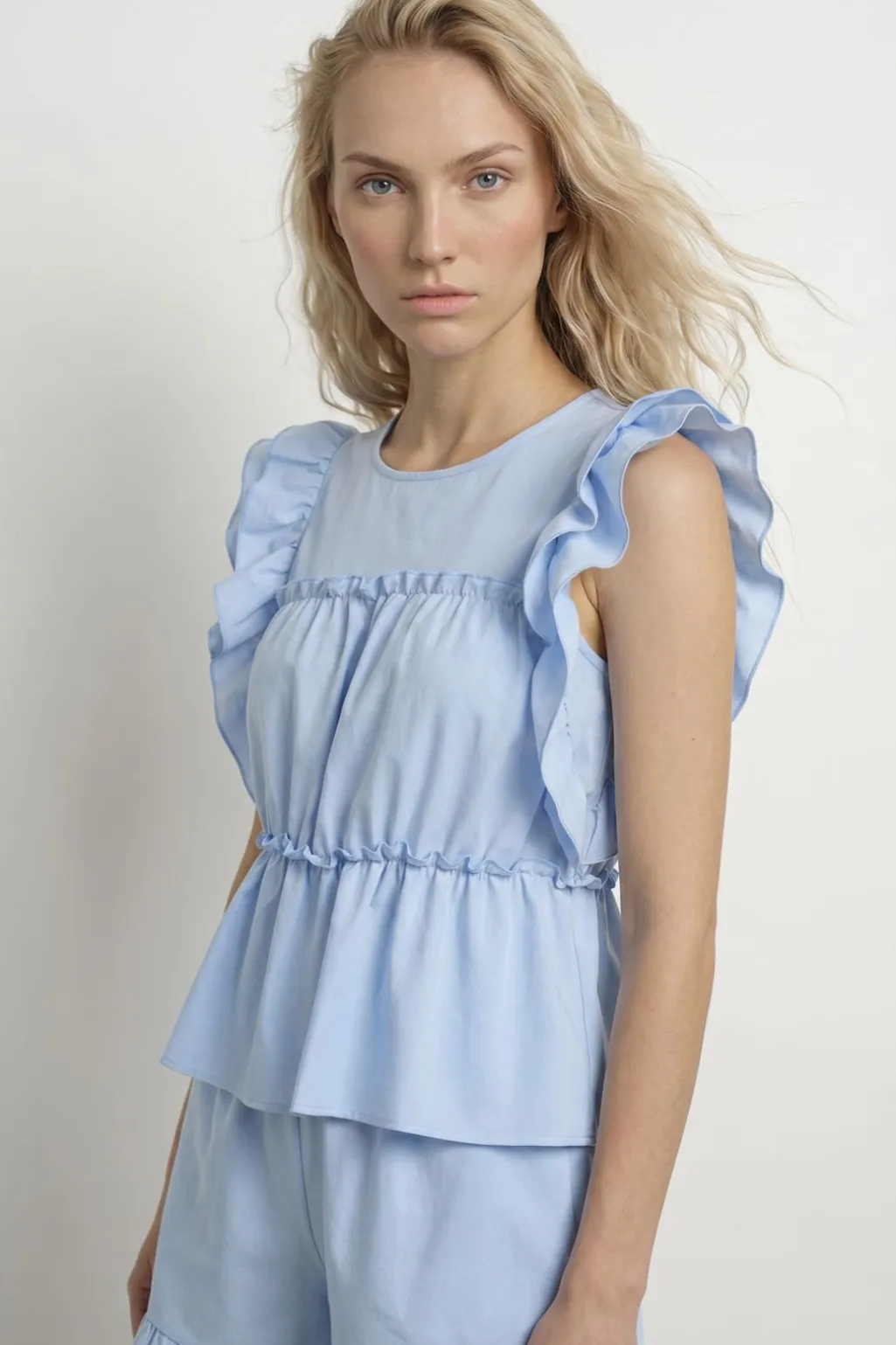 Hdsuna Ruffle Peplum Top 32000996