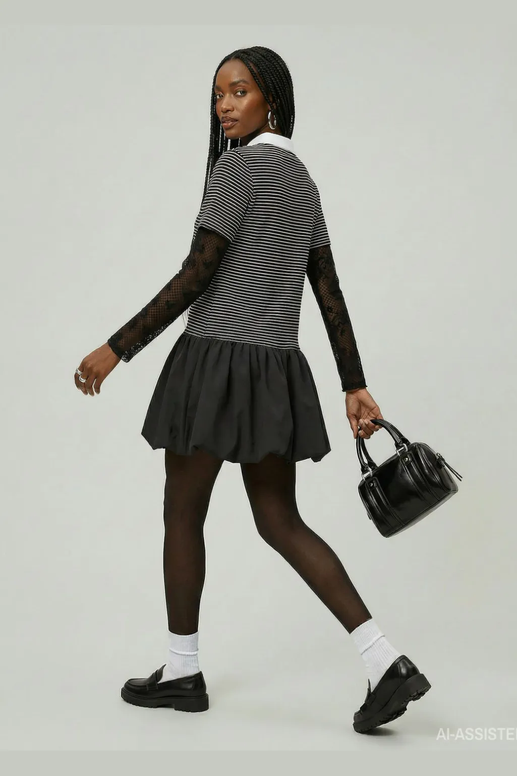 Hdyuna Ss Polo Balloon Dress 32000587