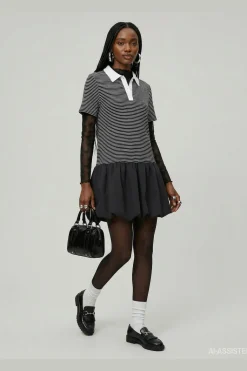 Hdyuna Ss Polo Balloon Dress 32000587