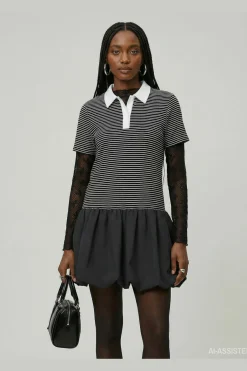 Hdyuna Ss Polo Balloon Dress 32000587