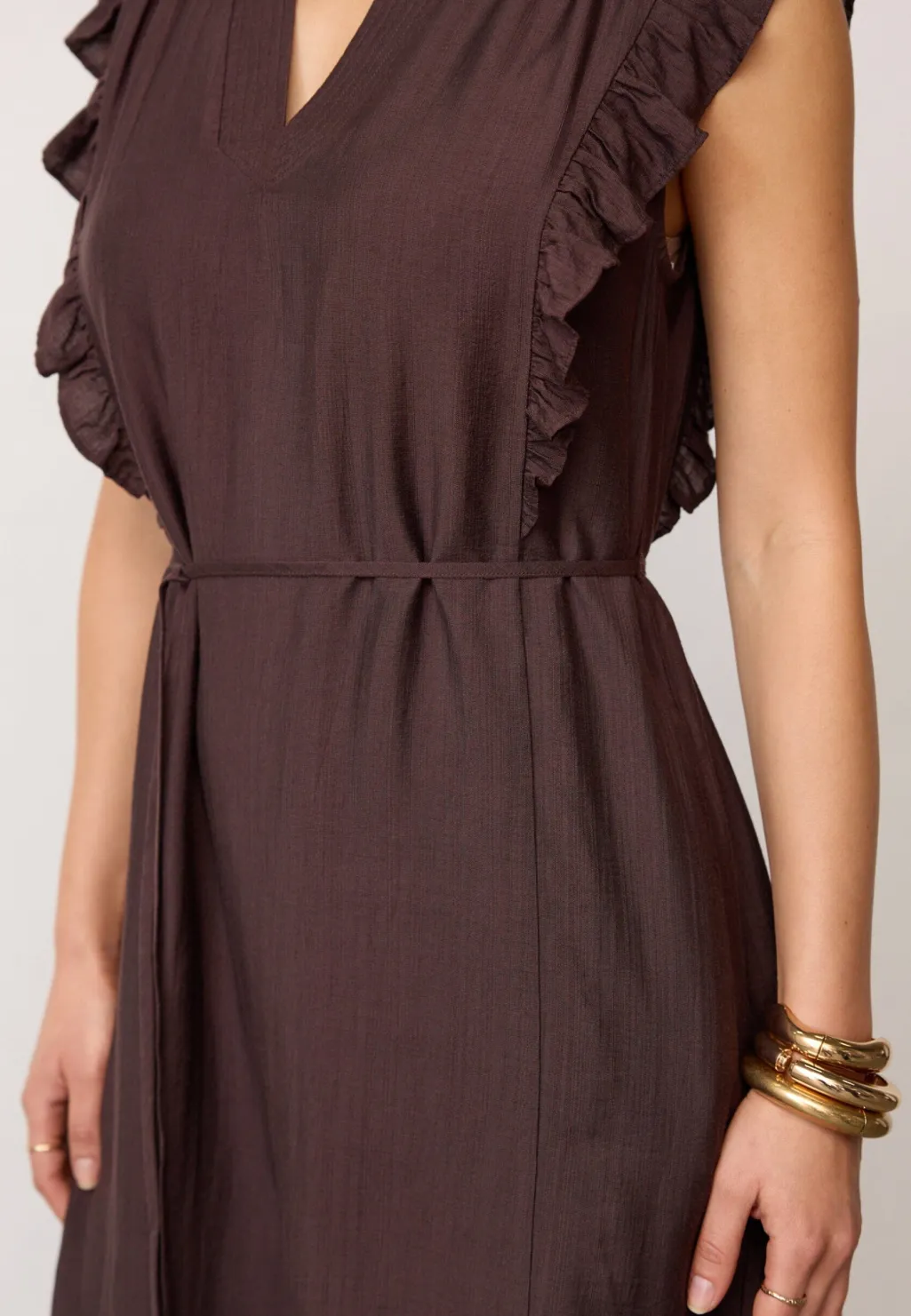 Heracc Frill Ss Crop V-Dress 46099
