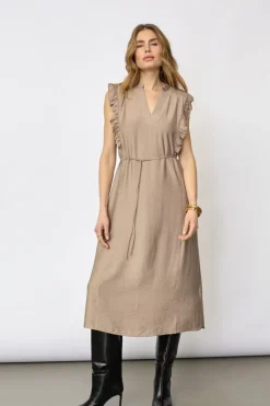 Heracc Frill Ss V-Dress 46096