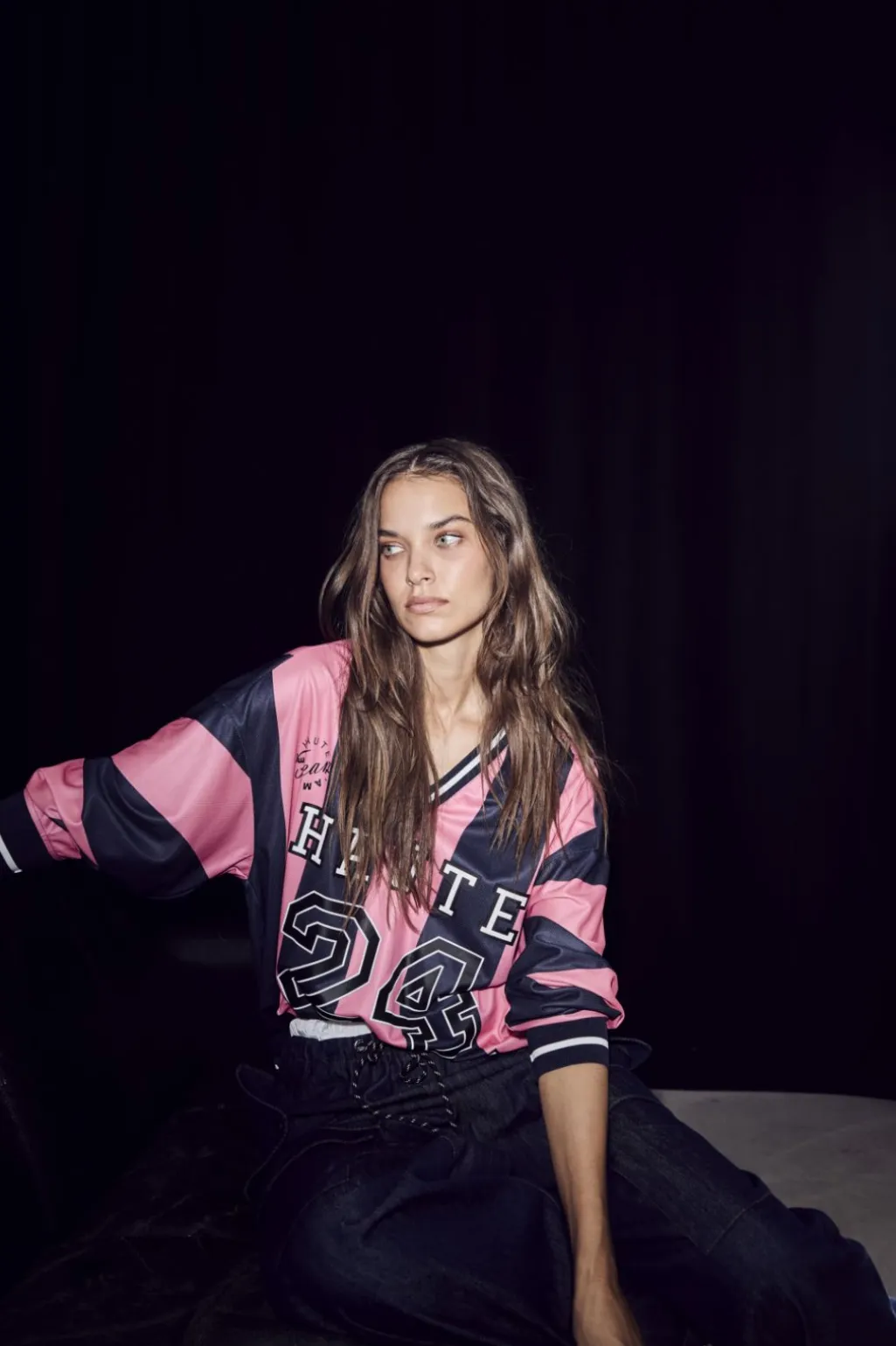 Hlahl24 Stripe Football Blouse HL10484