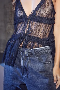 Hlanew Lace Tie Top HL10538