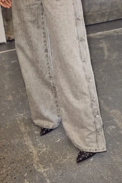 Hlaside Panel Button Jeans HL10328