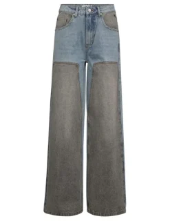 Hlatwo-Tone Patch Jeans HL10377