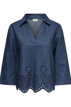 Jdybille L/S Chambray Embroidery Top