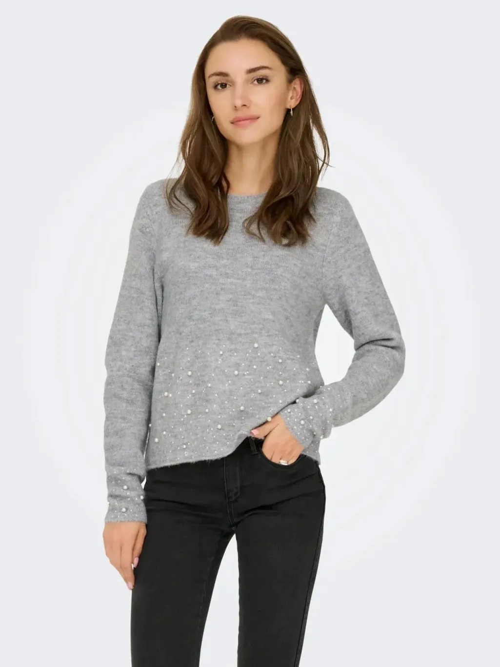 Jdypearl L/S O-Neck Pearl Pullover Knt