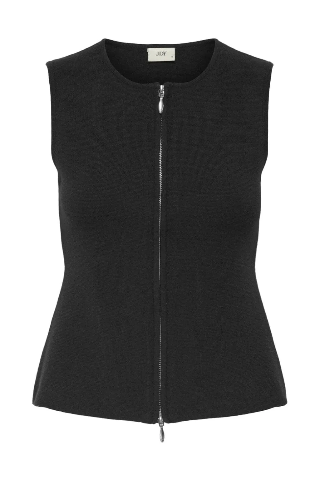 Jdyriley S/L O-Neck Two Way Zip Vest Knt