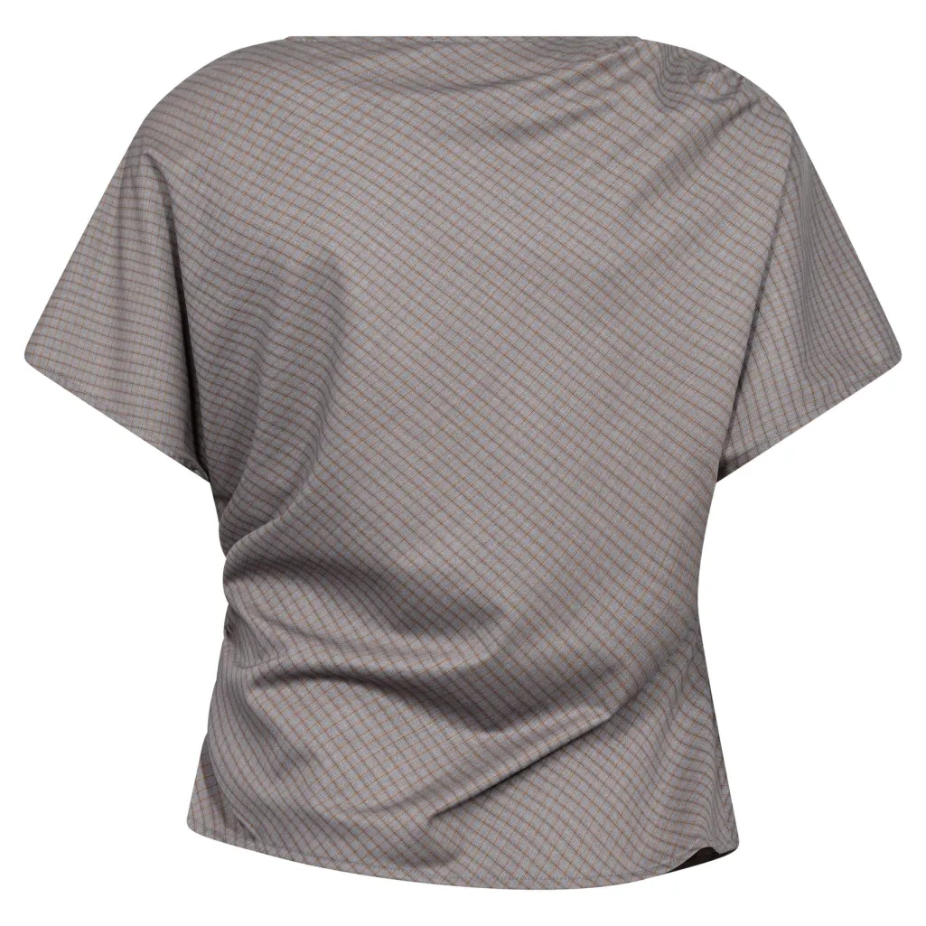 Jovecc Check Pleat Blouse 500146