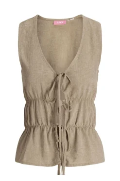 Jxalmira Linen Blend Tie Sl Top Ln