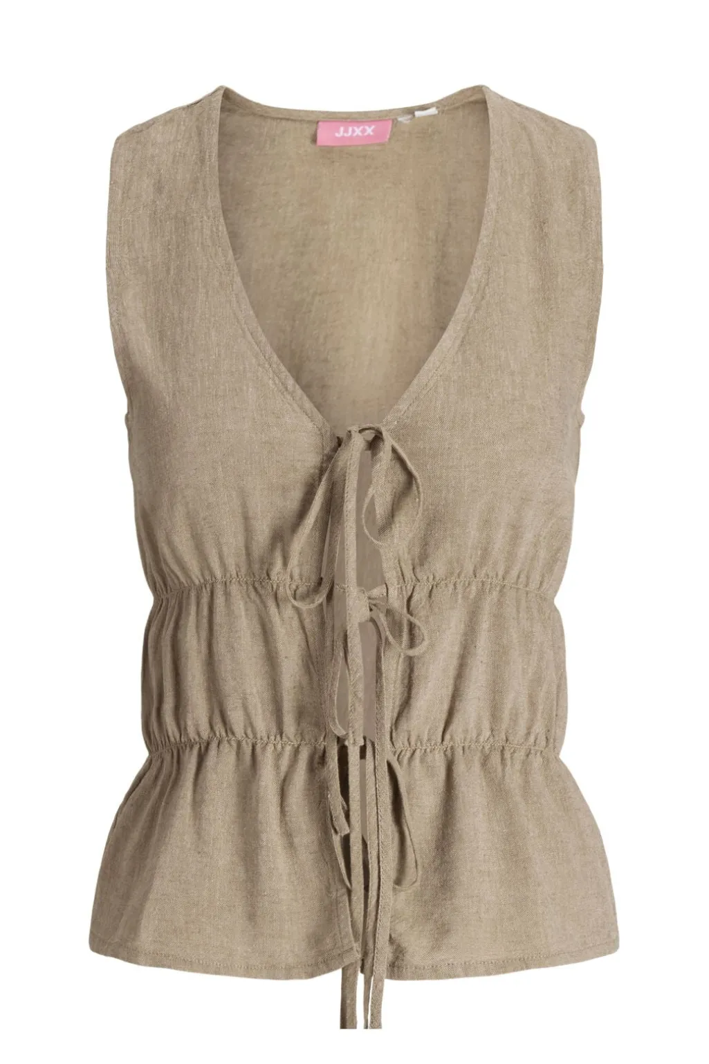 Jxalmira Linen Blend Tie Sl Top Ln