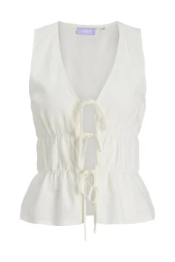 Jxalmira Linen Blend Tie Sl Top Ln
