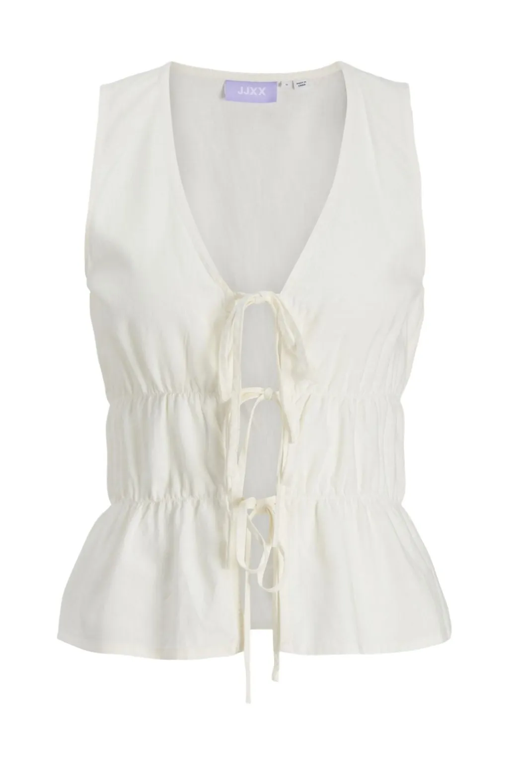 Jxalmira Linen Blend Tie Sl Top Ln