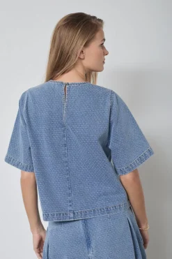 Lovacc Denim Ss Blouse 45080