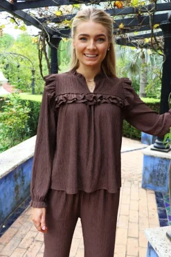 Ltanni Ls Frill Blouse 22348