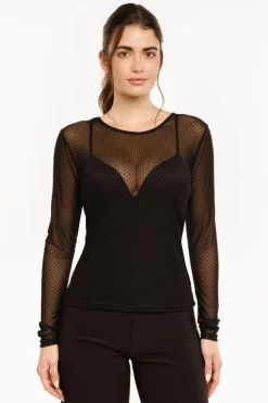 Ltmesh Ls Tshirt, Dot 22069
