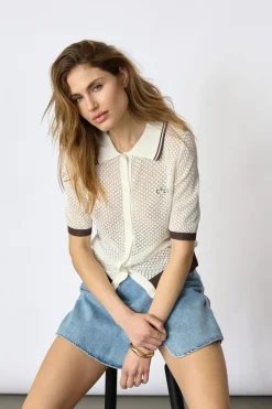 Luecc Pointelle Ss Cardigan 42028