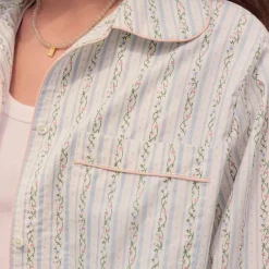 Msmoe Shirt Summer Stripe Blue