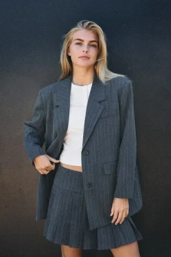 Nmcelia L/S Oversize Pinstripe Blazer Fw