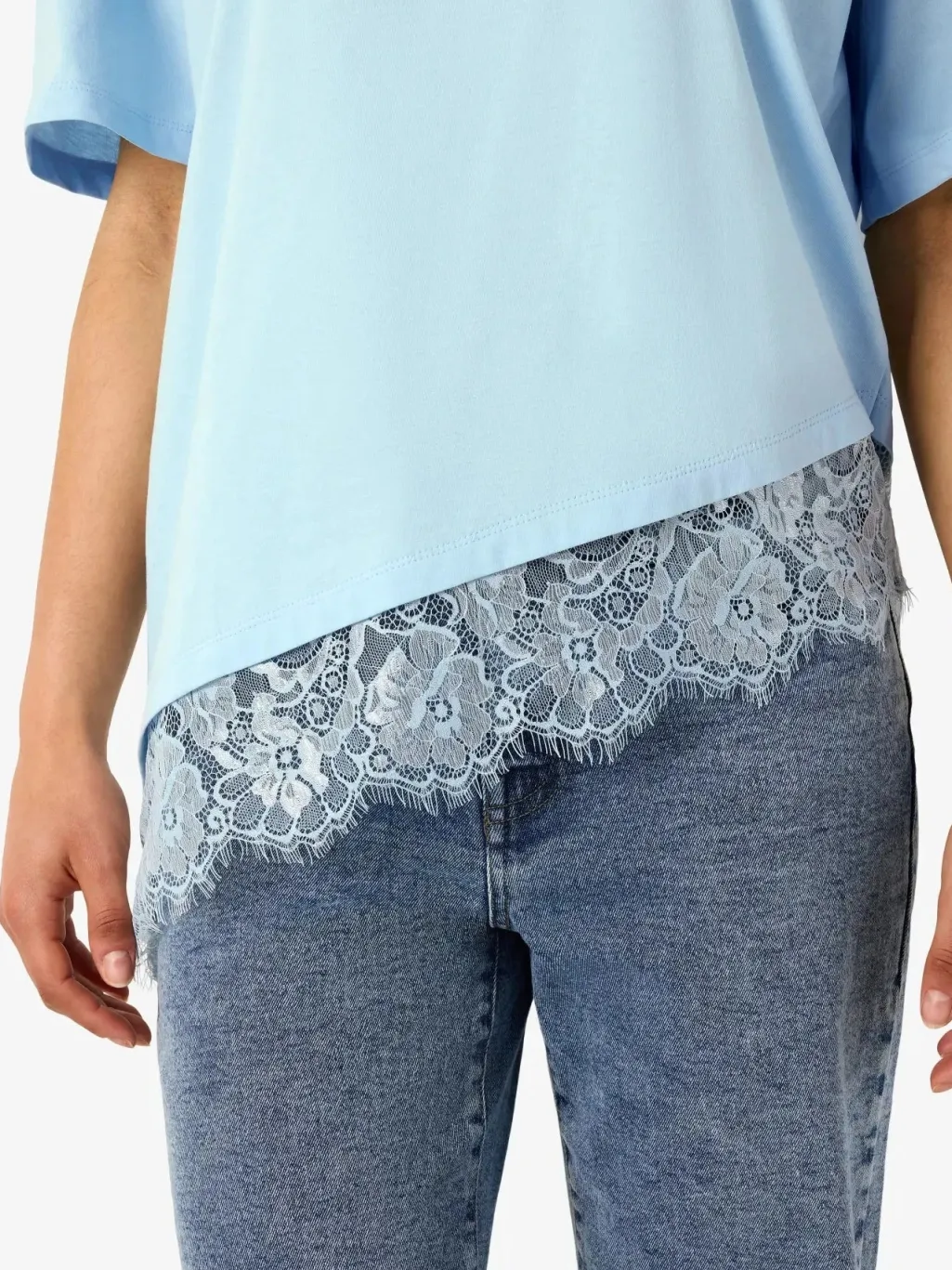 Nmeasy Lace Detail S/S T-Shirt /Tnt