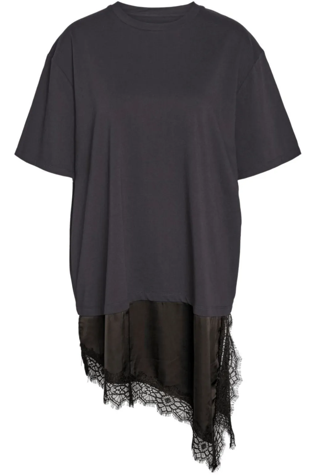 Nmfilla S/S Oversize Satin Lace T-Shirt