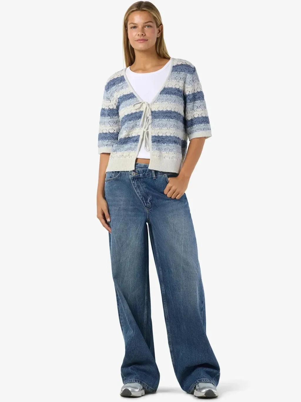 Nmlaika S/S Tie Knit Top Fwd