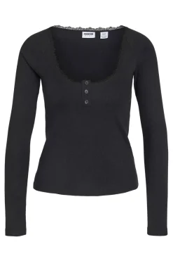 Nmmaya L/S Lace Henley Top