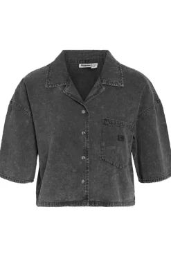 Nmoregon 2/4 Crop Denim Shirt Bs038Bl
