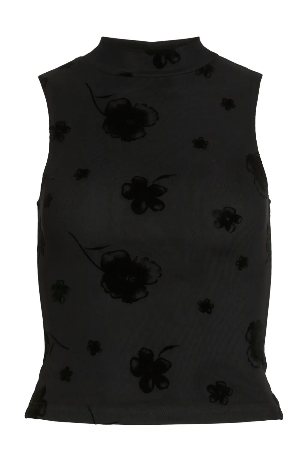 Nmriley Highneck Mesh Flock Top