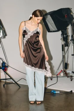 Nmsofie S/L Satin Lace Dress /Tnt8