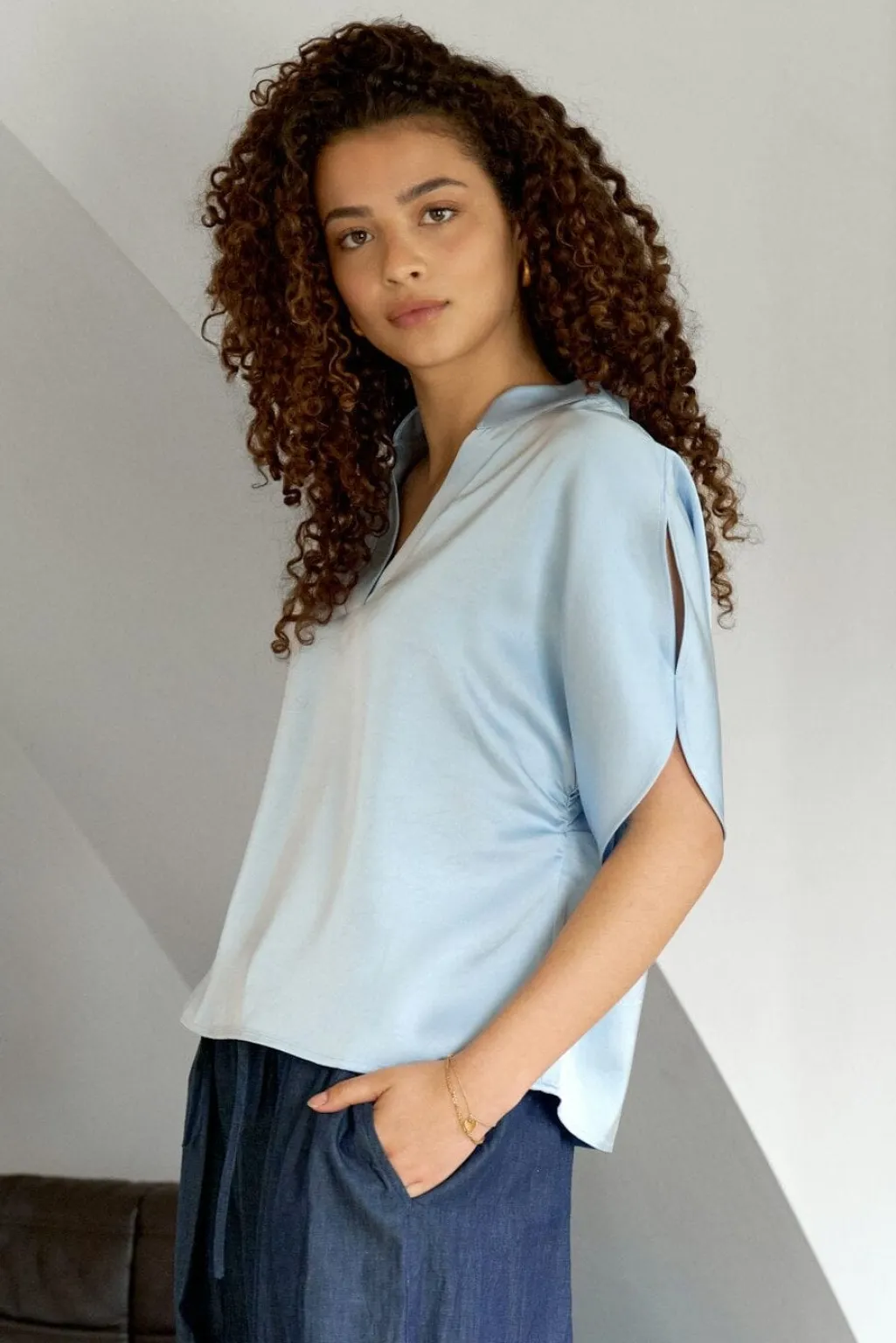 Nnanelle Heavy Sateen Blouse 168286