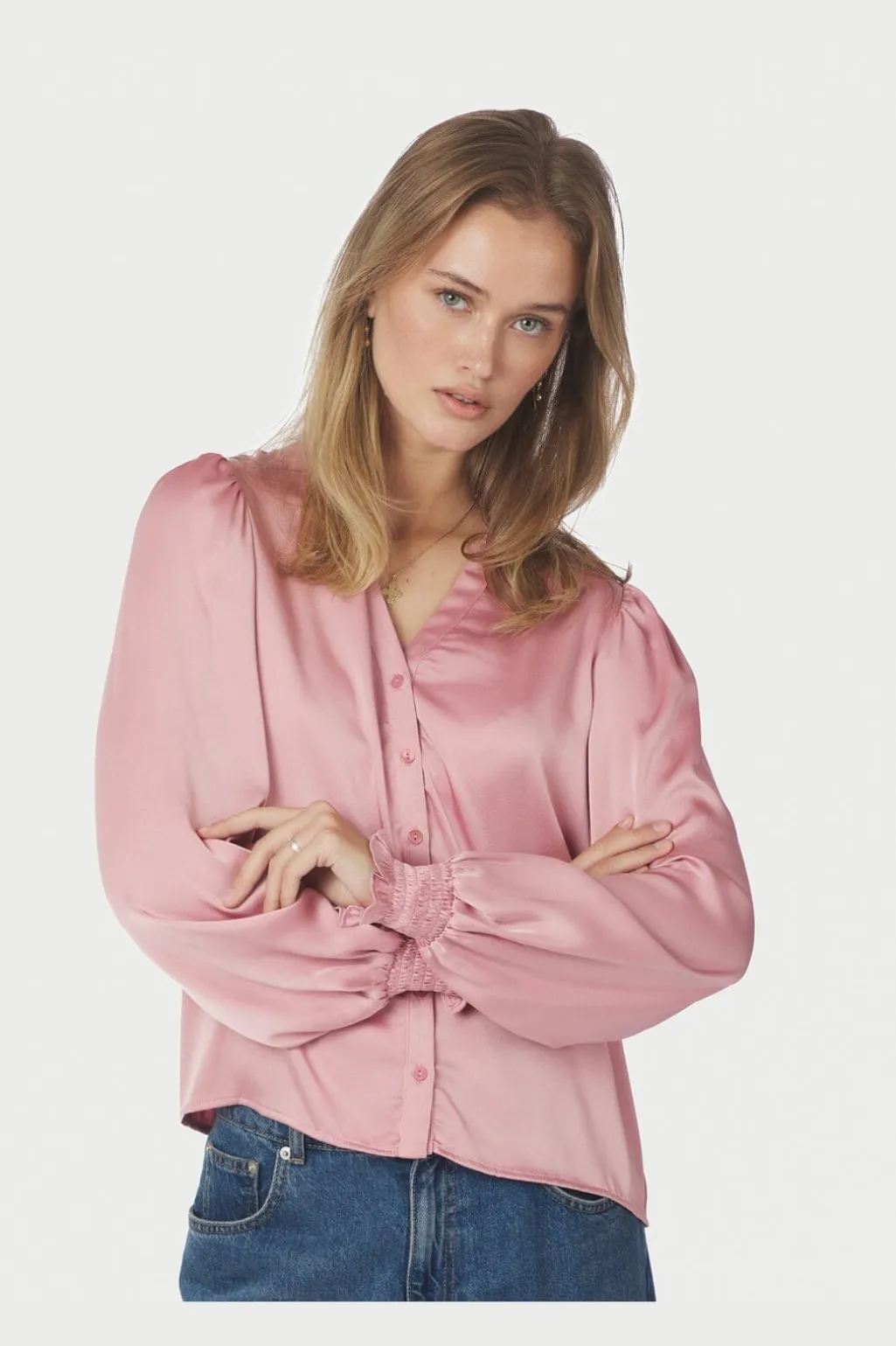 Nndelsie Drapy Sateen Blouse 167479