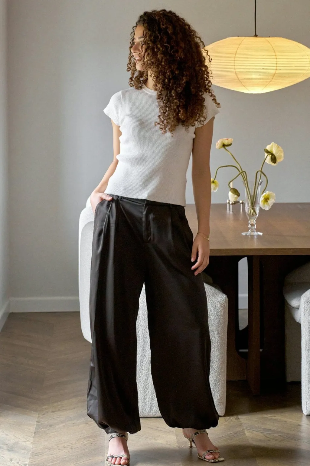 Nnfayla Drapy Satin Balloon Pants 167418