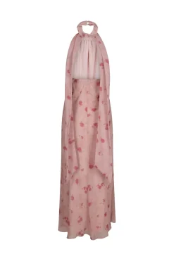 Nnfiona Blurred Flower Halter Neck Dress 167918