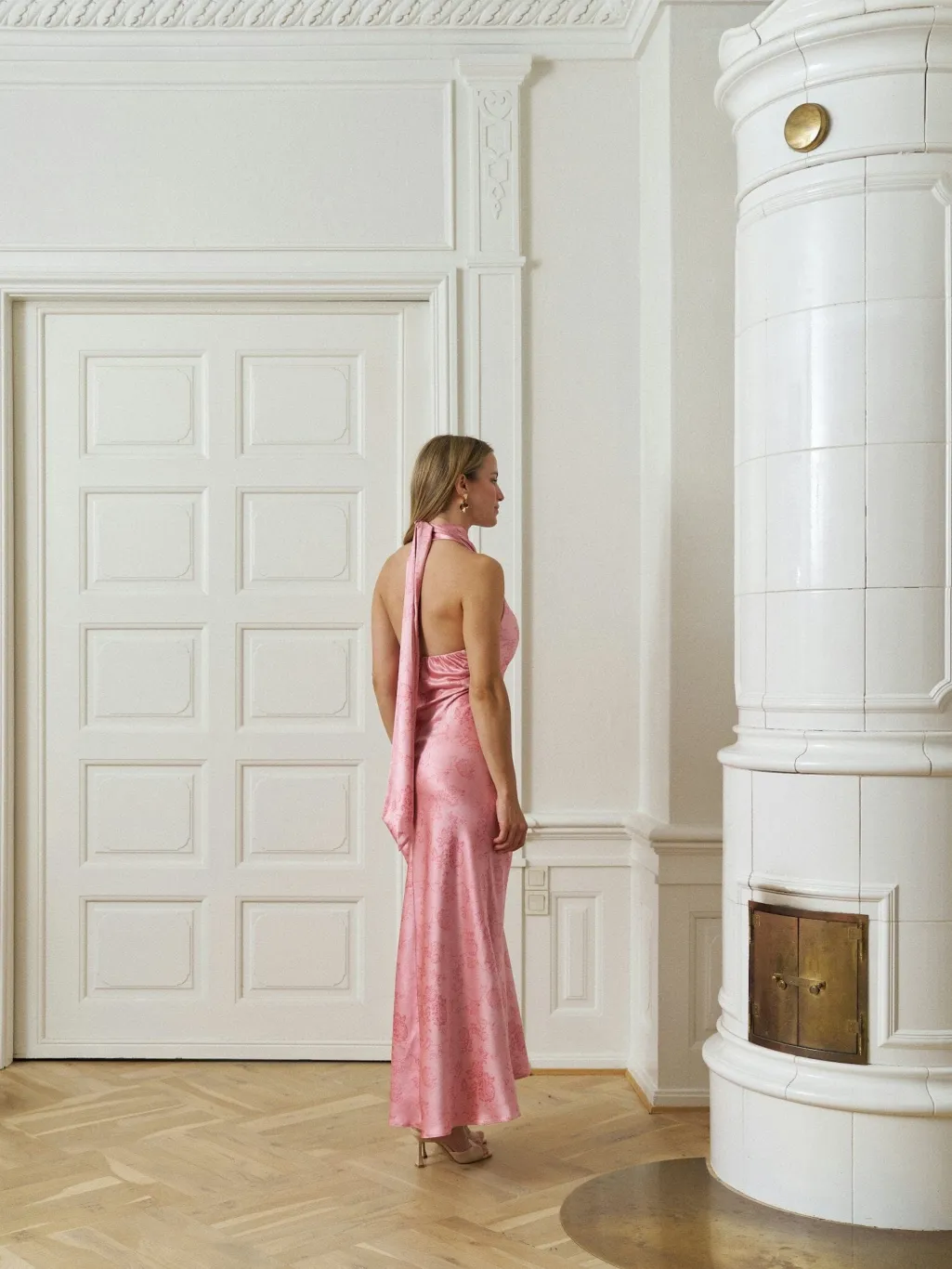 Nnfiona Pattern Satin Dress 168367
