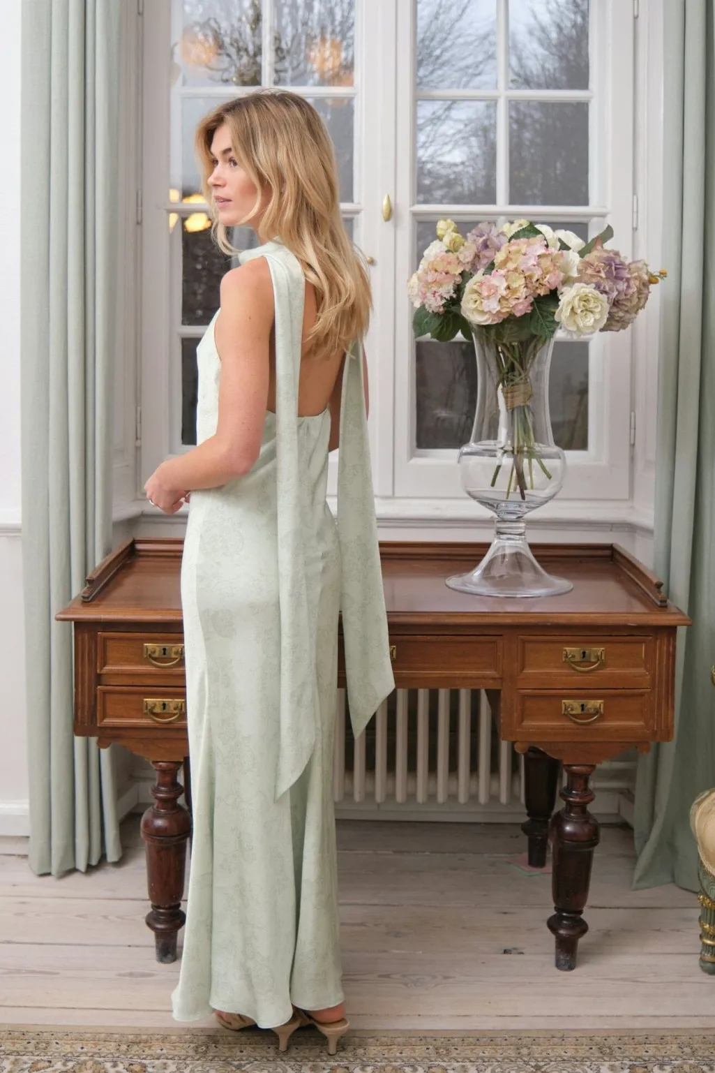 Nnfiona Pattern Satin Dress 168367