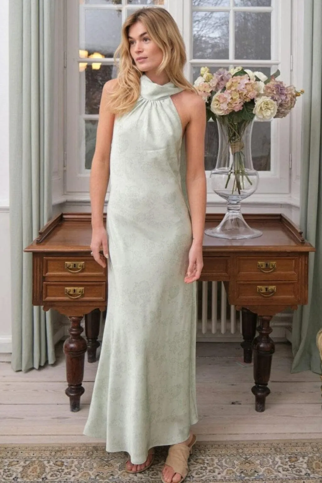 Nnfiona Pattern Satin Dress 168367