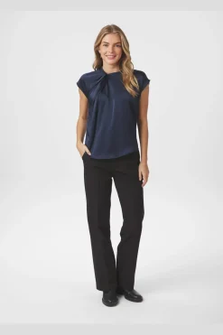 Nnfleur Drapy Satin Blouse 160990