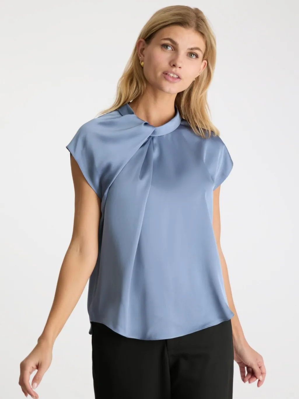 Nnfleur Drapy Satin Blouse