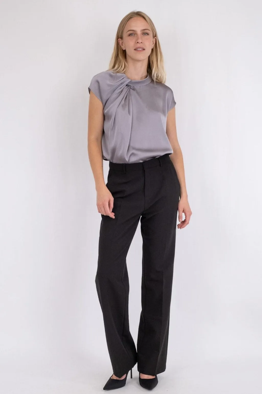 Nnfleur Drapy Satin Blouse
